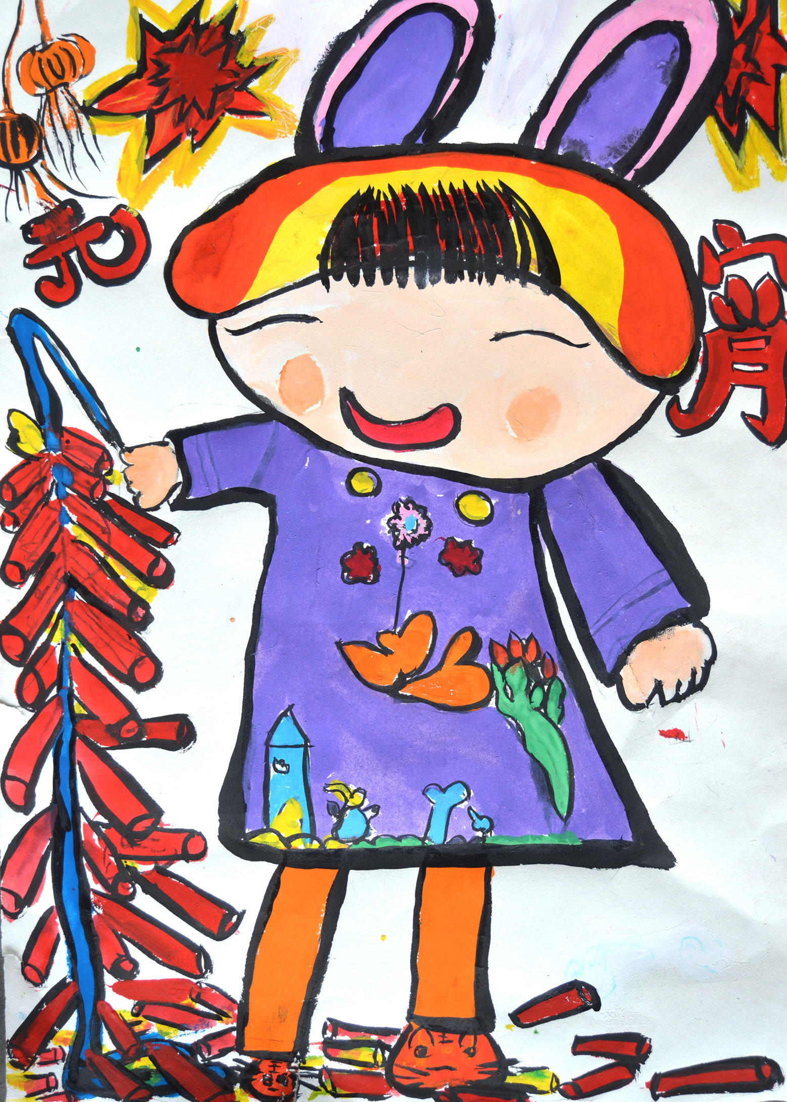 2022春节年画小学生图片